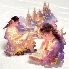 ◤シール◢✨新品✨　神秘的な世界　パープル　8枚入り　ファンタジー　PET　書物