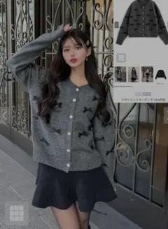 リボンニットカーディガン