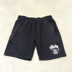 STUSSY　オーストラリア　ステューシー　コーデュロイハーフパンツ　黒　裾ロゴ STUSSY オーストラリア ステューシー コーデュロイハーフパンツ 黒 裾
