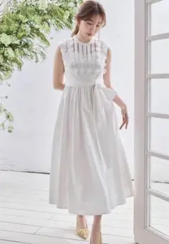 ワンピース her lip to Grace Cotton-Blend Long Dress Her lip to - herlipto Grace Cotton-Blend Long Dress Mの通販
