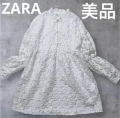 ZARA フラワー模様 ミニワンピース 長袖