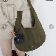 Kastane オリーブ スウェードトートバッグ