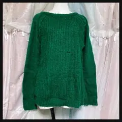 ꒰BROWNY꒱セーター 緑 ニット 長袖 トップス LサイズOK