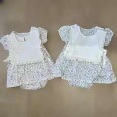 mamaraku ベビー ロンパース 花柄 2点セット 70cm