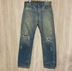 【希少】リーバイス 日本製復刻 66501 パッチワーク ダメージカスタム 希少】リーバイス 日本製復刻 66501 パッチワーク ダメージカスタム