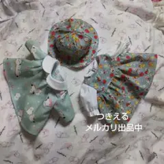 ぽぽちゃんサイズのワンピースと帽子のセット(*´▽｀*)