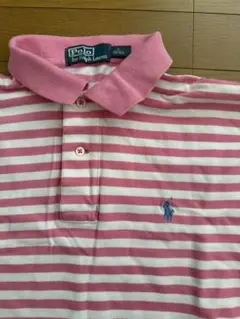 90s polo by RalphLauren ボーダーポロシャツ　ピンク