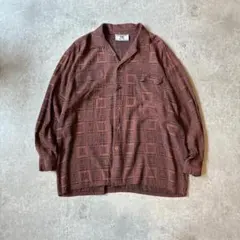90s USA製 PRIVATE EYE レーヨン 開襟 ボックスシャツ