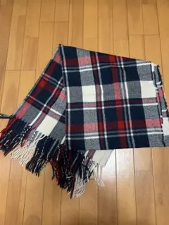 チェック柄マフラー ネイビー レッド