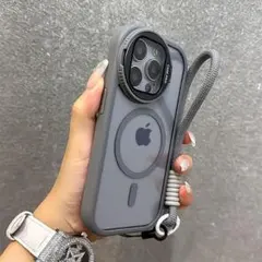 iphone15plus スマホケース 『グレー』 MagSafe アイフォン