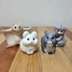 てのりフレンズ　小動物　4個セット　フィギュア　　ソフビ　食玩