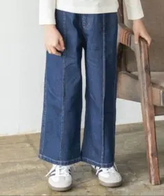 BRANSHES ブランシェス　110cm ワイドデニムパンツのサムネイル