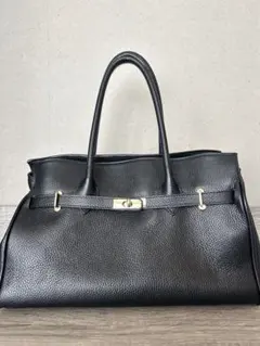 ミロス黒レザー トートバッグ ゴールド金具のサムネイル