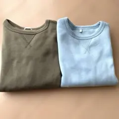 GU 水色、カーキ　スウェット　2枚セット
