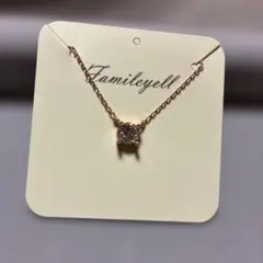 Famileyell 一粒石ネックレス ピンクゴールドカラー