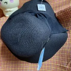 黒いUVカットハット リボン付き ¥1,990