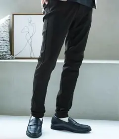 【JIGGYS SHOP】裏地付き黒スキニーパンツ 古着韓国モードy2kグランジのサムネイル