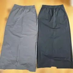 ユニクロ　ストレッチタイトスカート グレー ブラック 2点セット