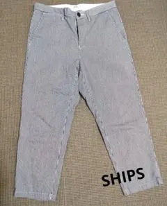 【美品】SHIPS ヒッコリーストライプ ワークパンツのサムネイル