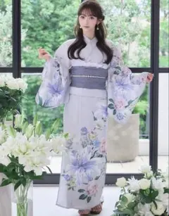 sugar モダンフラワー大人エレガント 浴衣 ブルー 明日花キララ 青