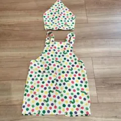 はらぺこあおむし子供用エプロンと帽子セット　110センチ