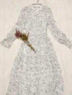【FRAY I.D】シアーシフォン 花柄マキシ丈ワンピース インナー付き