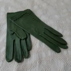 本革　ラム手袋　グリーン