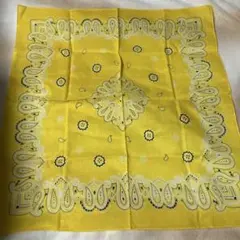 イエロー バンダナ柄 スカーフ