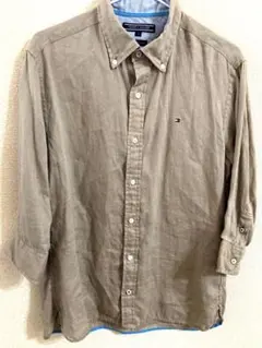 TOMMY HILFIGER シャツ リネン ベージュ