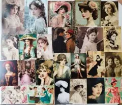 ヴィンテージポストカード・デコレーションペーパーセット