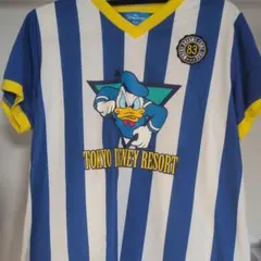 ディズニー ドナルド サッカー ユニフォーム 青白 34 　Sサイズ