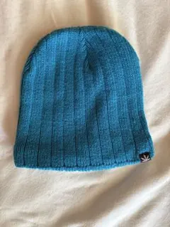 青いニット帽 フリース裏地