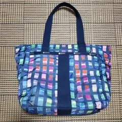 美品✨LeSportsac ボーダートートバッグ マルチカラー 大容量 ナイロン