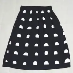 【新品未使用】マリメッコ フレアスカート　プケッティ　ネイビー　ブーケ柄　綿 新品未使用】マリメッコ フレアスカート プケッティ ネイビー