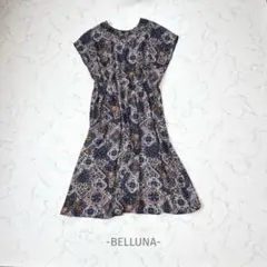 BELLUNA/ワンピース/4L/ネイビー/ペイズリー柄/綺麗め/大きいサイズのサムネイル