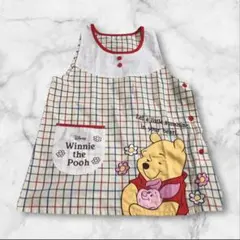 【美品】くまのプーさん　エプロン　保育士　作業着　ポケット