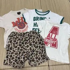 子供用Tシャツ3枚セット ヒョウ柄ショートパンツ付きのサムネイル