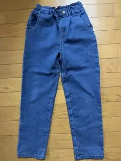 デニムブルー ハート型ポケット ロングパンツ