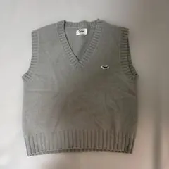 TOWNCRAFT グレー Vネック ノースリーブ ニットベスト