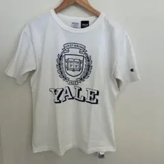 USA製 Champion t1011 YALETプリントT 白×紺 M