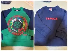 トミカ トレーナー 2点セット 100 グリーン ネイビー