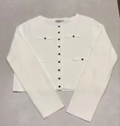 【美品】mystic ホワイト カーディガン