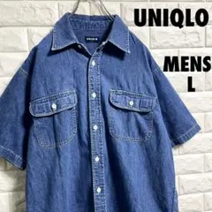 UNIQLO オールドユニクロ　半袖デニムシャツ　メンズLサイズ