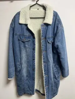 デニムフリースロングジャケット