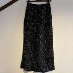 ★GU.ジーユー　ブラック・ホワイトドット ワイドパンツ　イージーパンツ