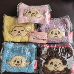 モンチッチ　もこもこスクエアポーチ　くすみカラー　セミコンプリート　5点セット
