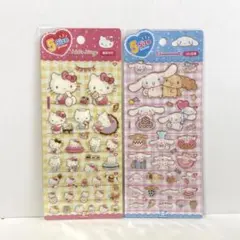 韓国限定 ぷっくり 立体シール ハローキティ シナモロール 5サイズステッカー