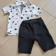 星柄ポロシャツとパンツセット 80