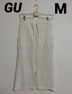 GU ジーユー　ワッフルタイトスカート　裏地付き　伸縮性あり　ウエスト全ゴム　Ｍ