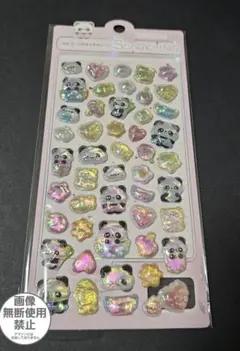 ボンボンドロップ風シール　クリスタルシール　SPARKLING　パンダ